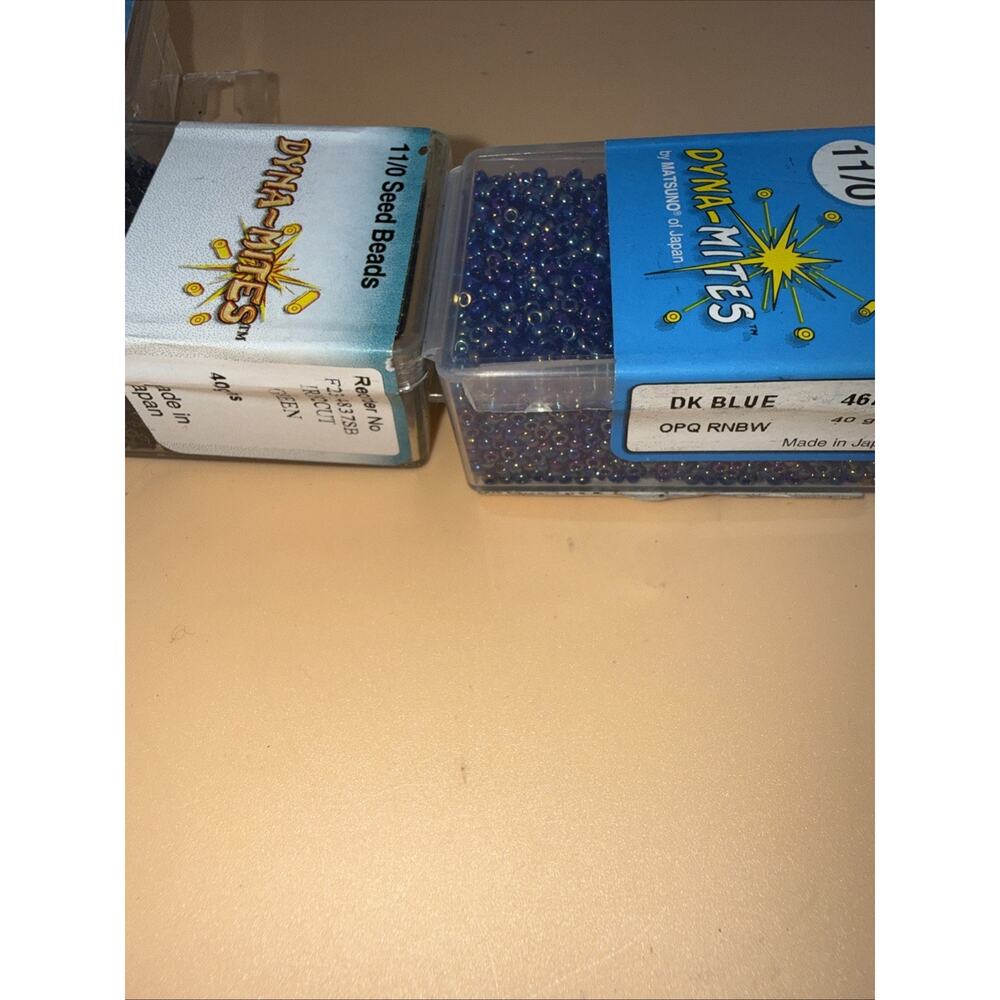 (4 Lot) 11,8,6-0-DYNA MITES SEED BEADS MULTI-COLOR Matsuno Japan 40 gram each - Picture 7 of 9